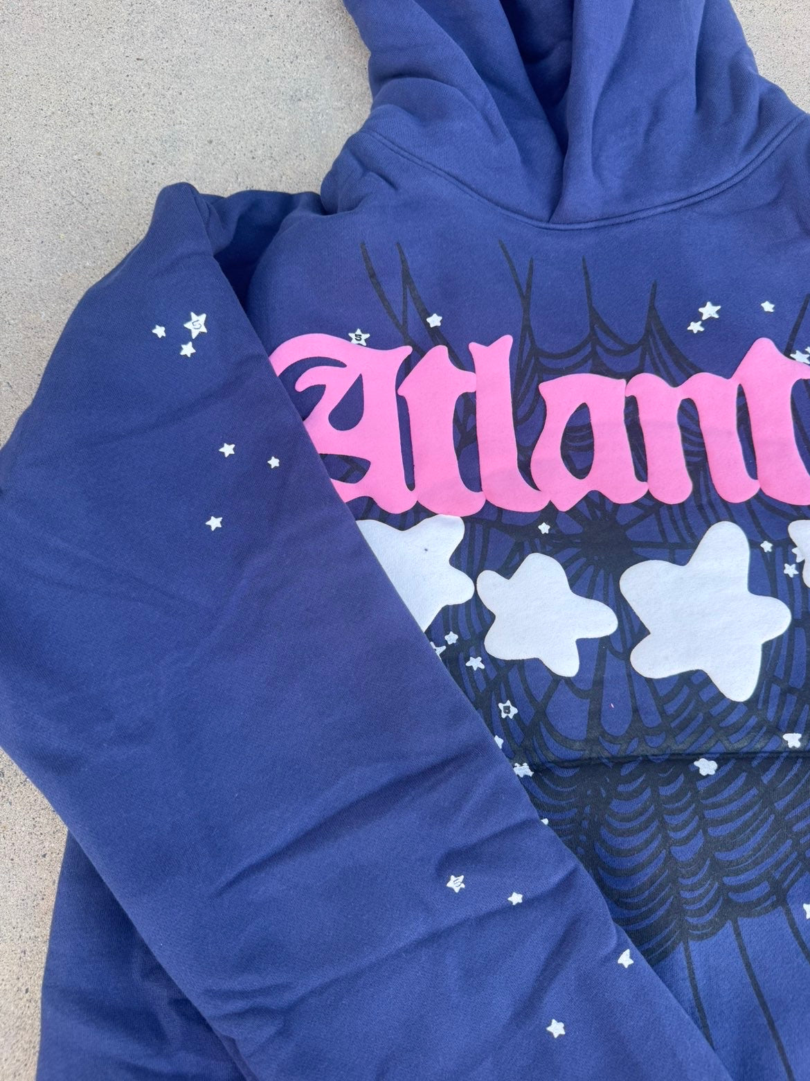 Navy Blue and White Hoodie