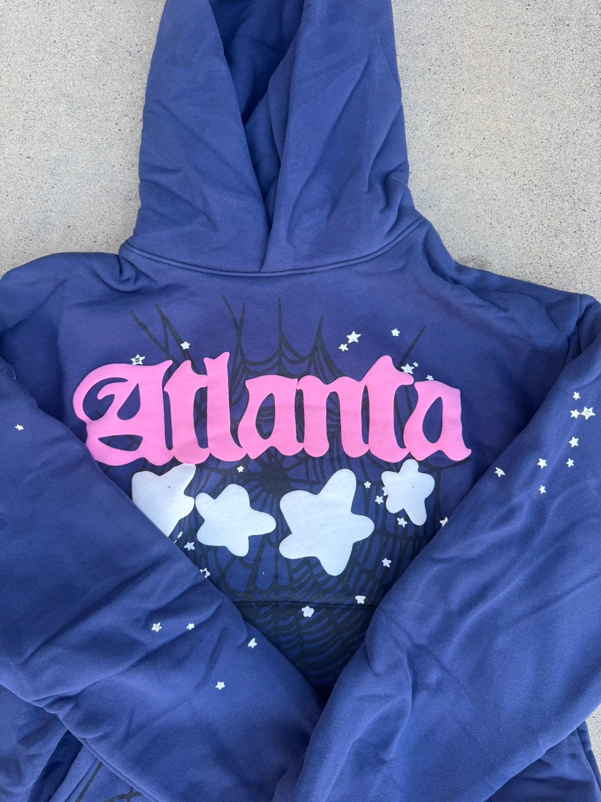 Navy Blue and White Hoodie