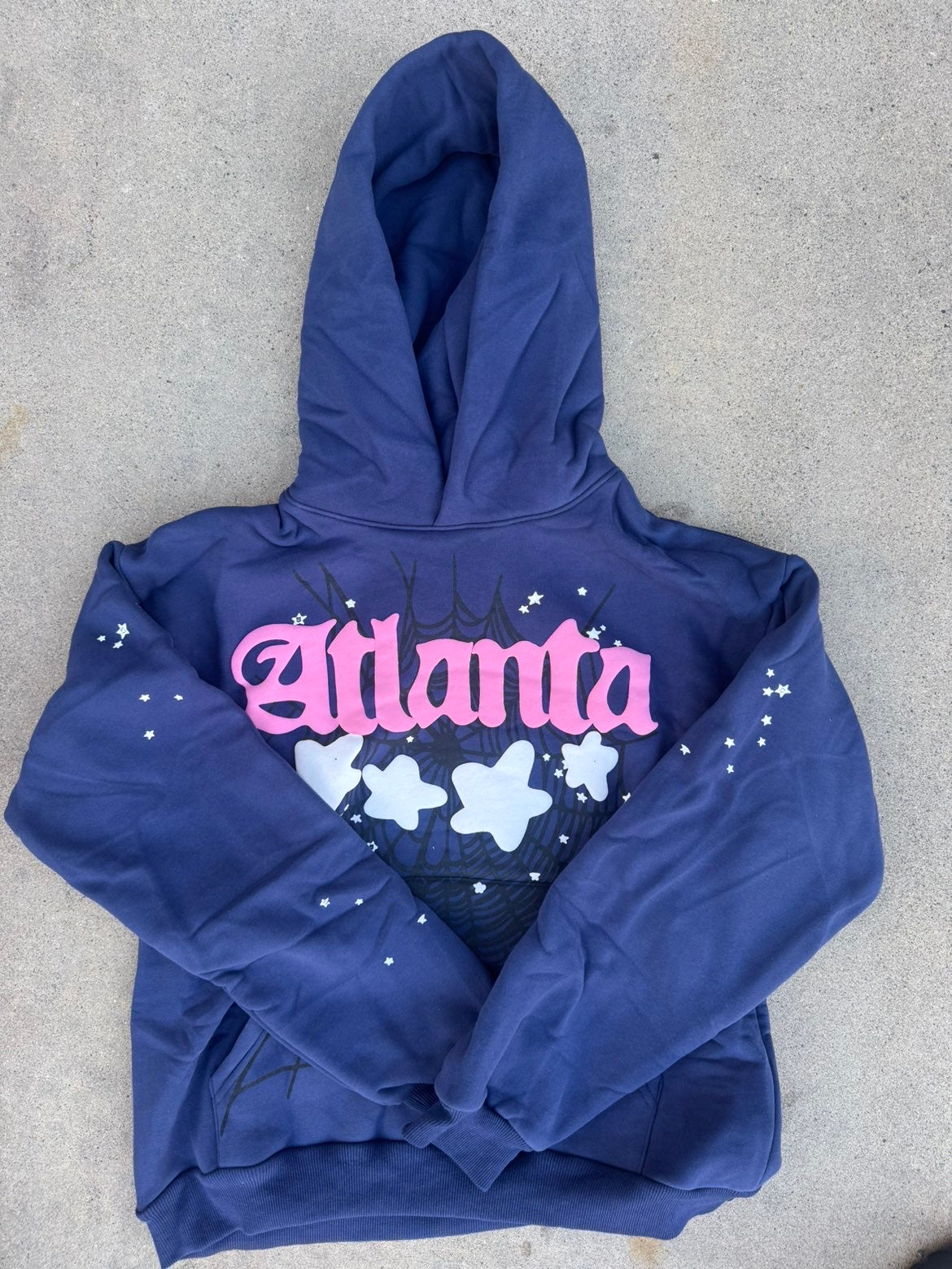 Navy Blue and White Hoodie