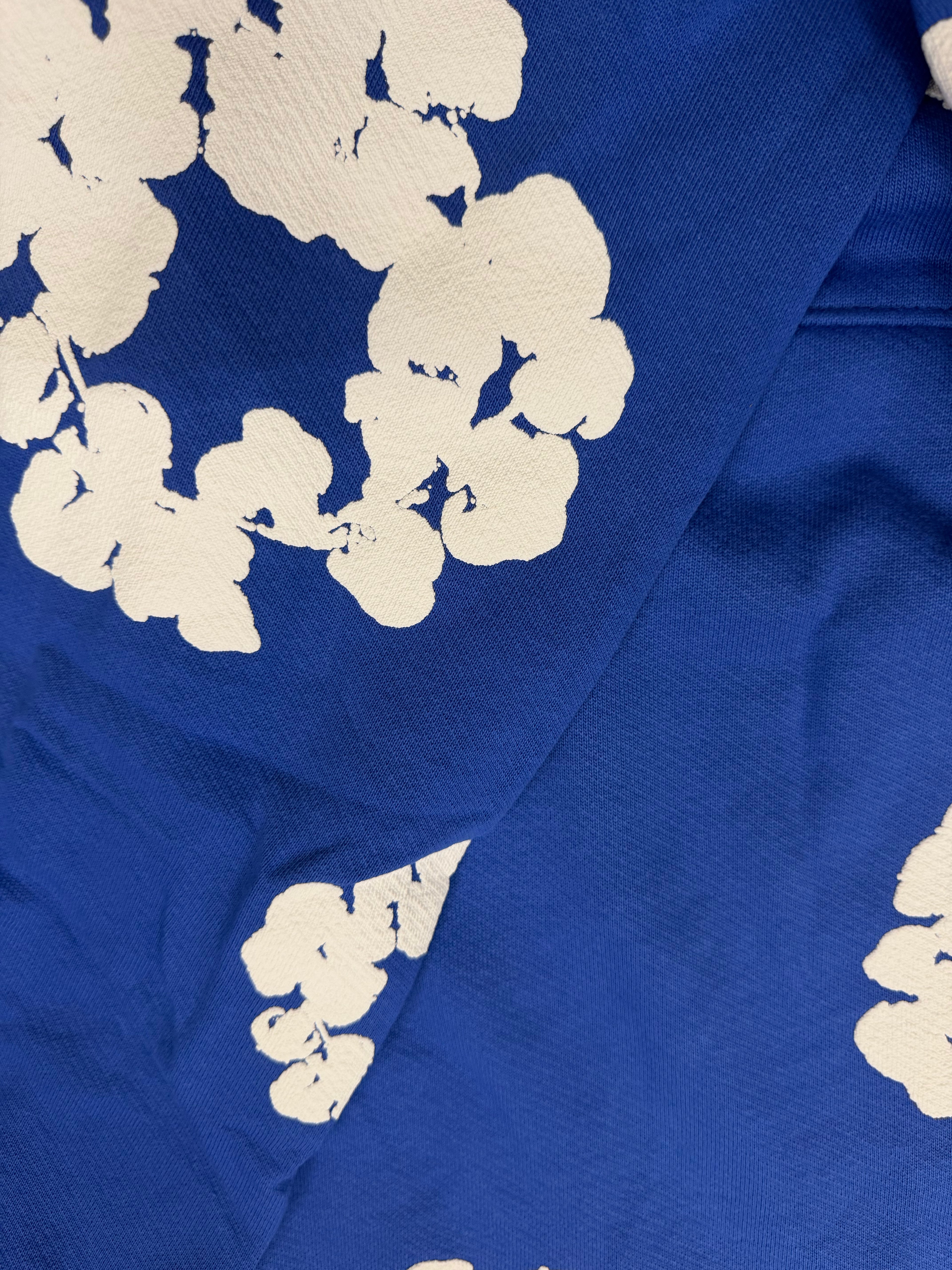 White on Blue Tear Hoodie