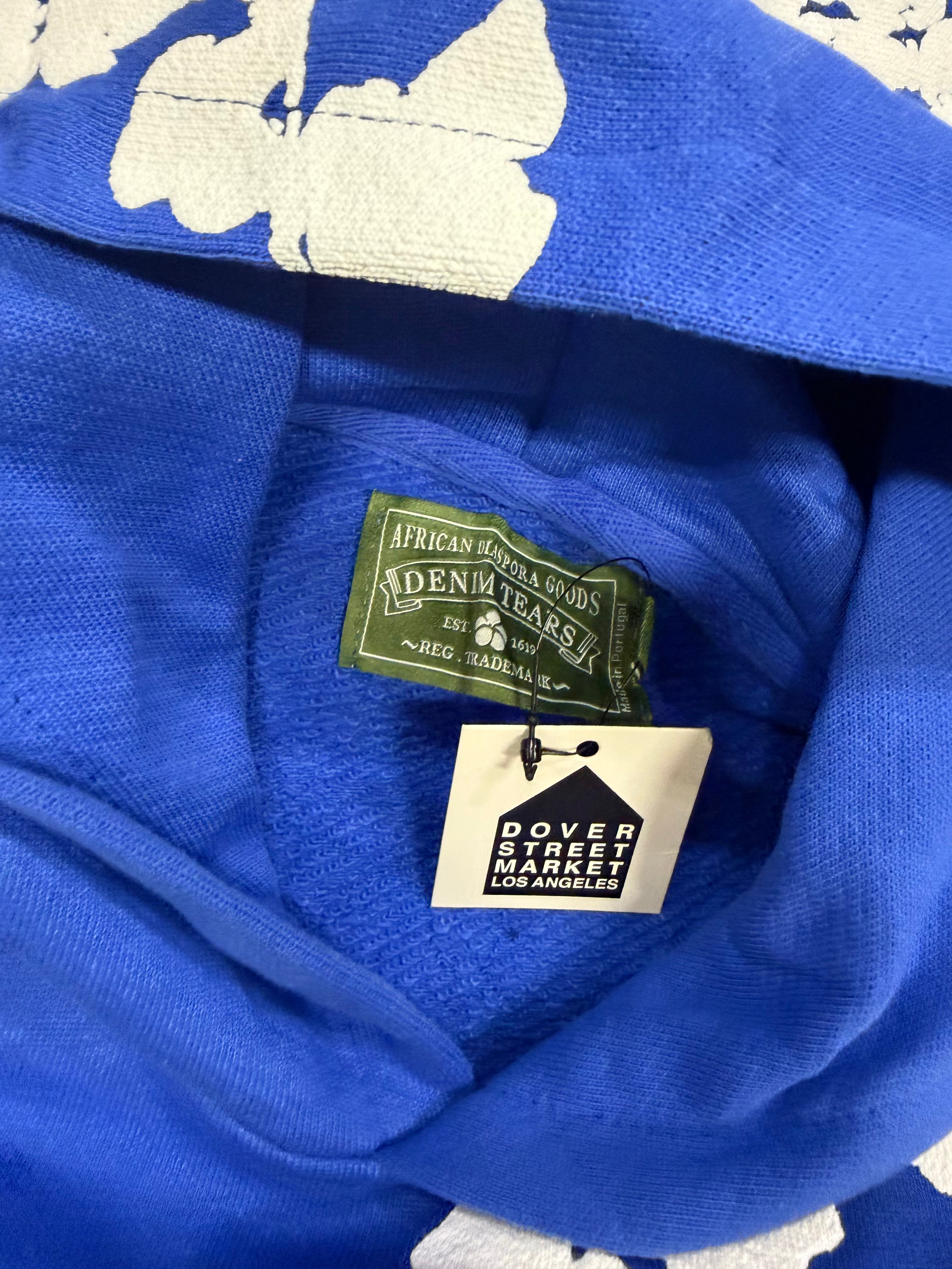 White on Blue Tear Hoodie